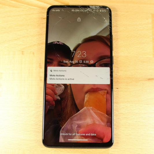 Motorola One Hyper Smartphone Blue Locked ASIS For Parts or Repair