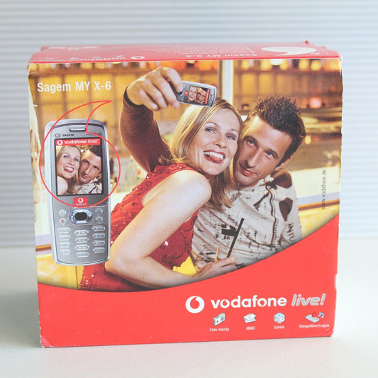 Rare Vintage SAGEM my X-6 VodaFone Phone Silver International In Box Collectible