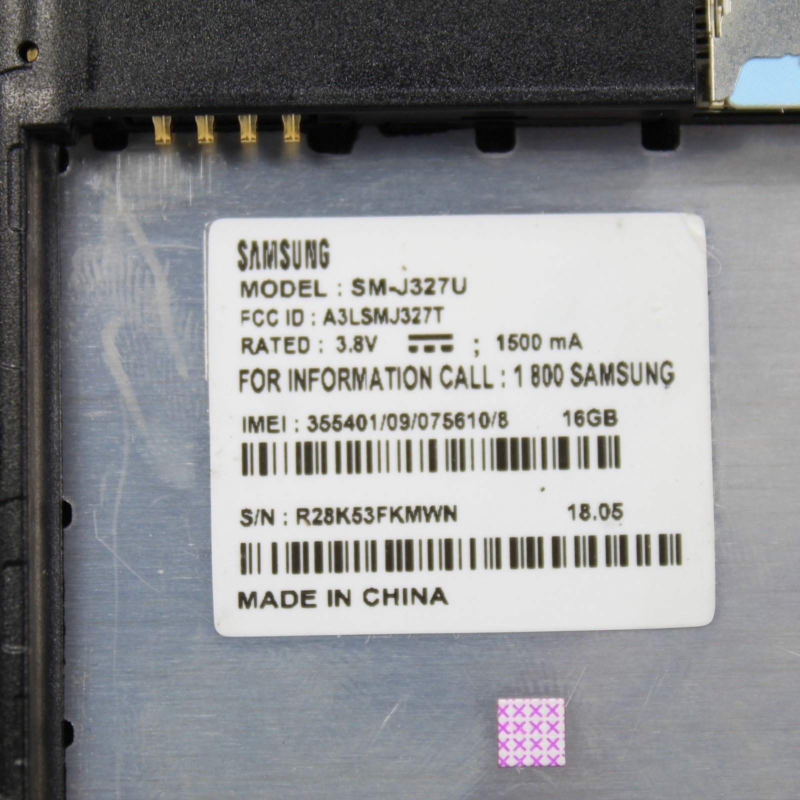 Samsung Galaxy J2 J327U Smartphone 4G LTE Black 16GB  For Parts or repair phone