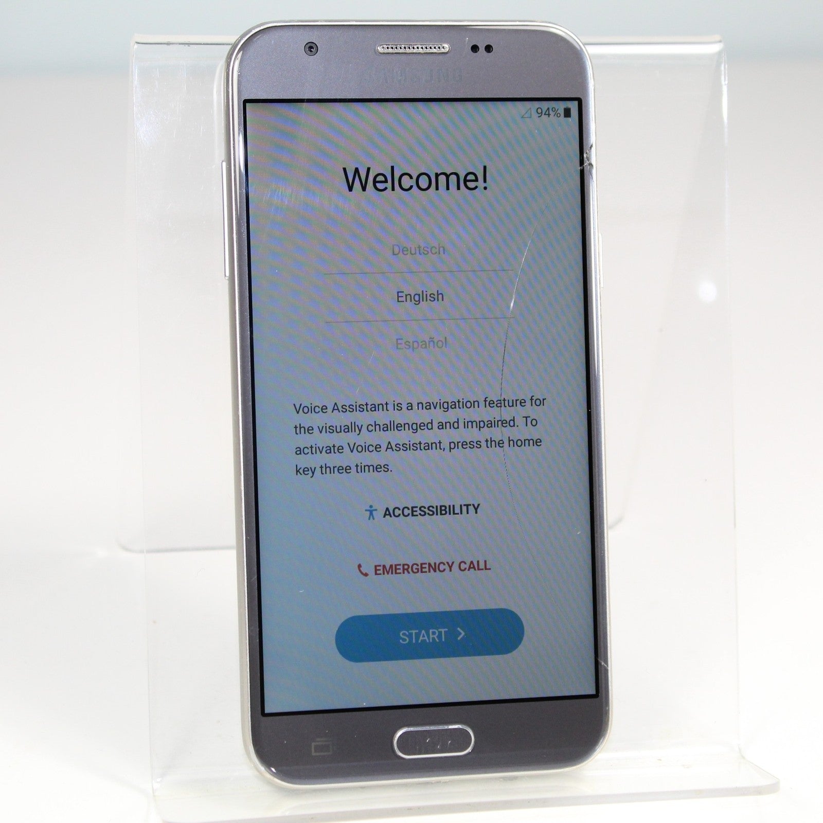 Samsung Galaxy J3 Emerge J327P Boost Smartphone 4G LTE Silver 16GB For Parts