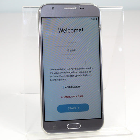 Samsung Galaxy J3 Emerge J327P Boost Smartphone 4G LTE Silver 16GB For Parts