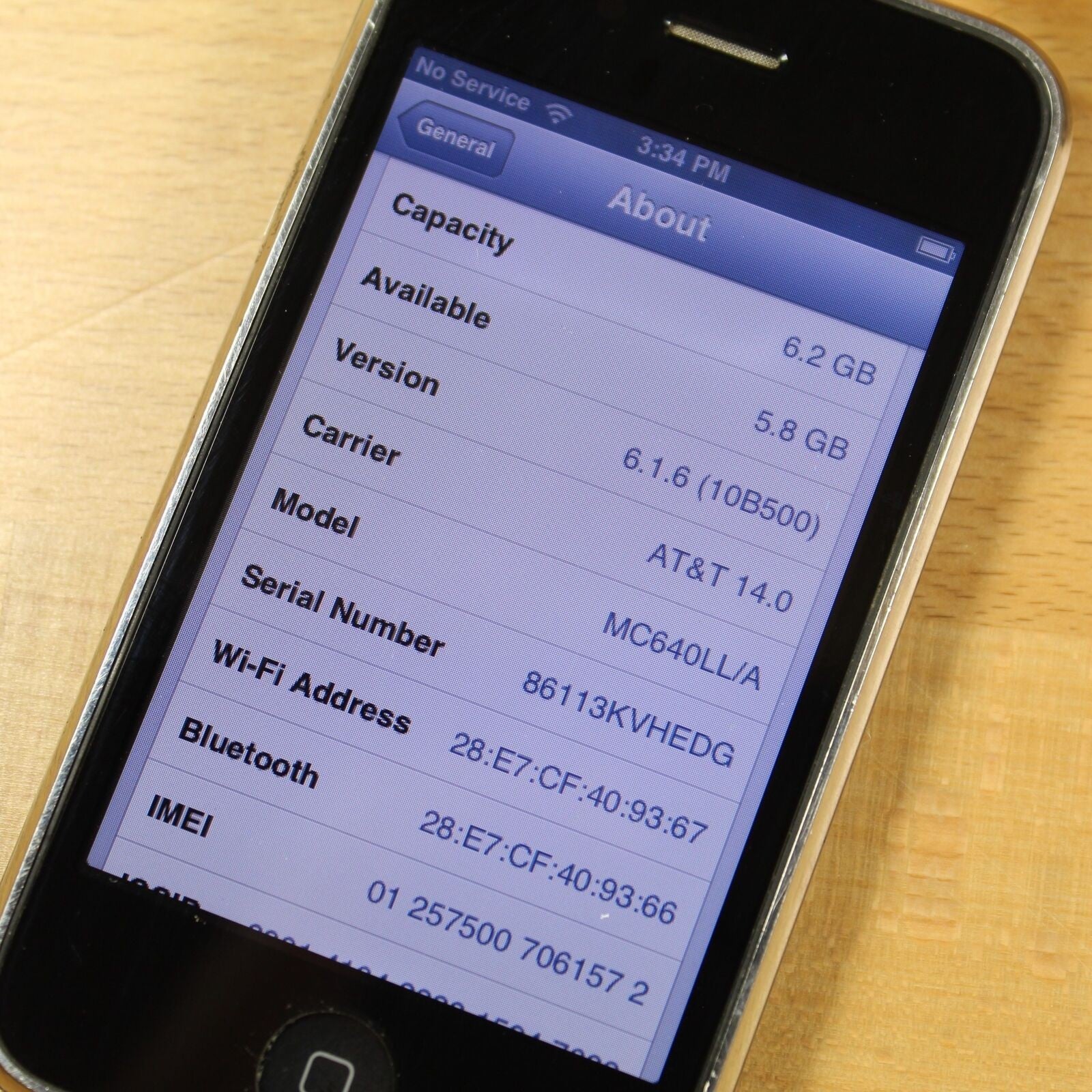 RARE Vintage Apple iPhone 3GS A1303 AT&T Black 8GB IOS 6.1.6 Collector