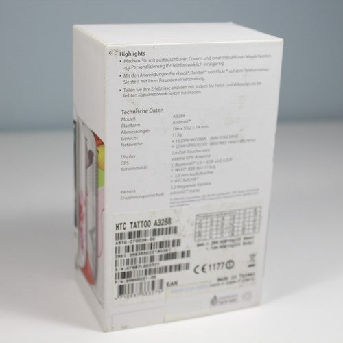 Rare Vintage HTC Tattoo A3288 Phone White In Box Complete 2009 Vodafone