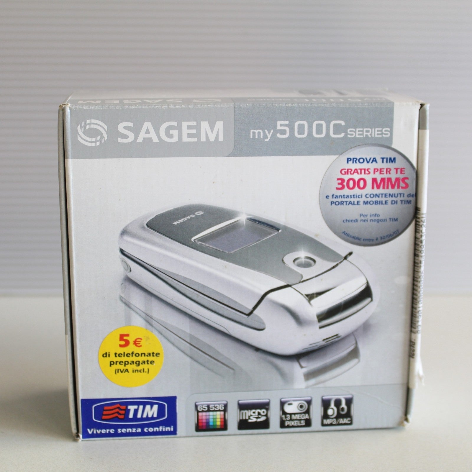 Rare Vintage Sagem my500c my501c TIM Phone Silver International Italian In Box