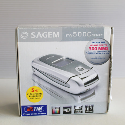 Rare Vintage Sagem my500c my501c TIM Phone Silver International Italian In Box