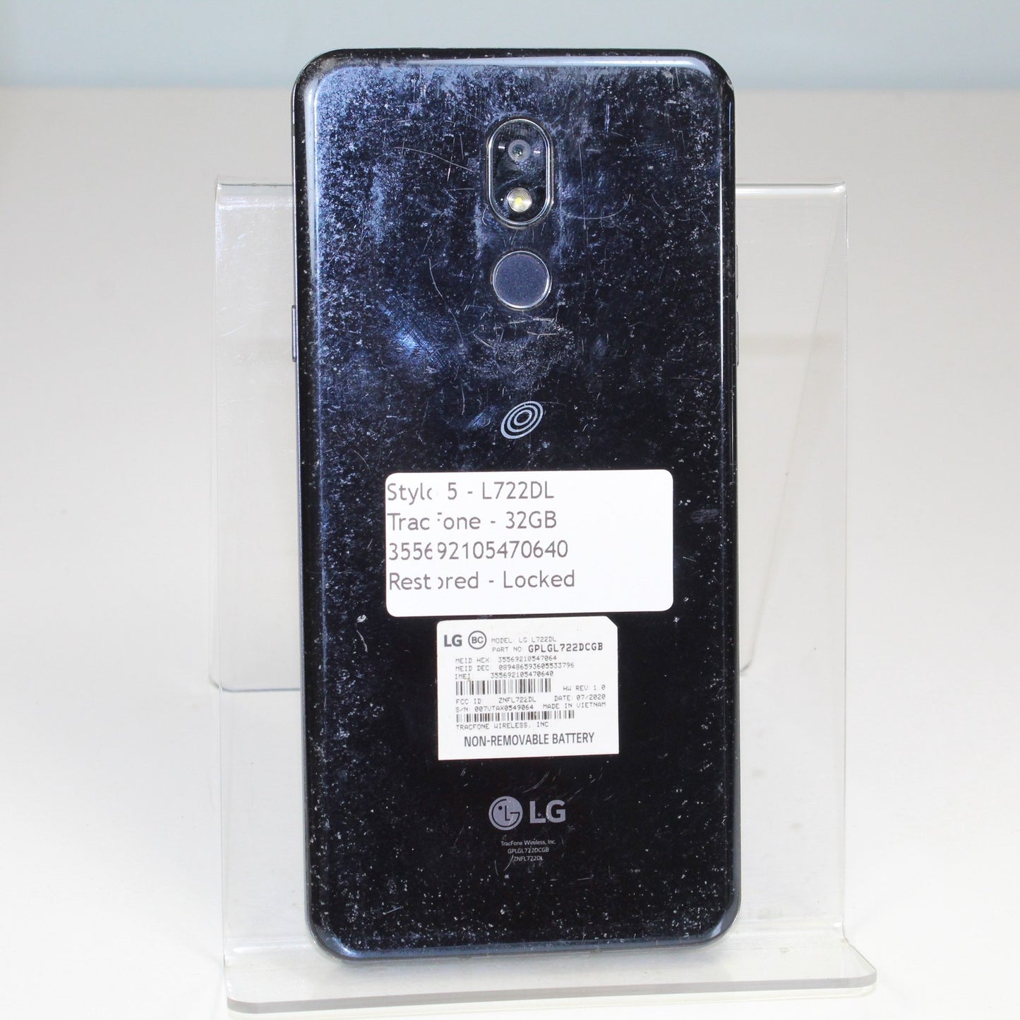 LG Stylo 5 TracFone Smartphone 4G LTE Blue 32GB For Parts Gold Recovery