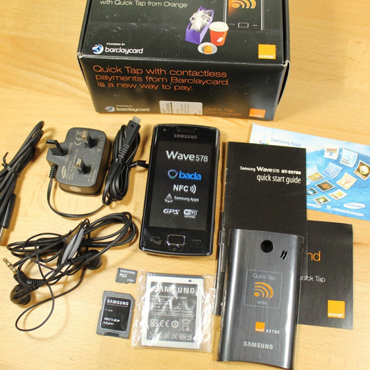 Vintage Samsung S5780 Wave 578 Phone Black In Box Complete Orange International