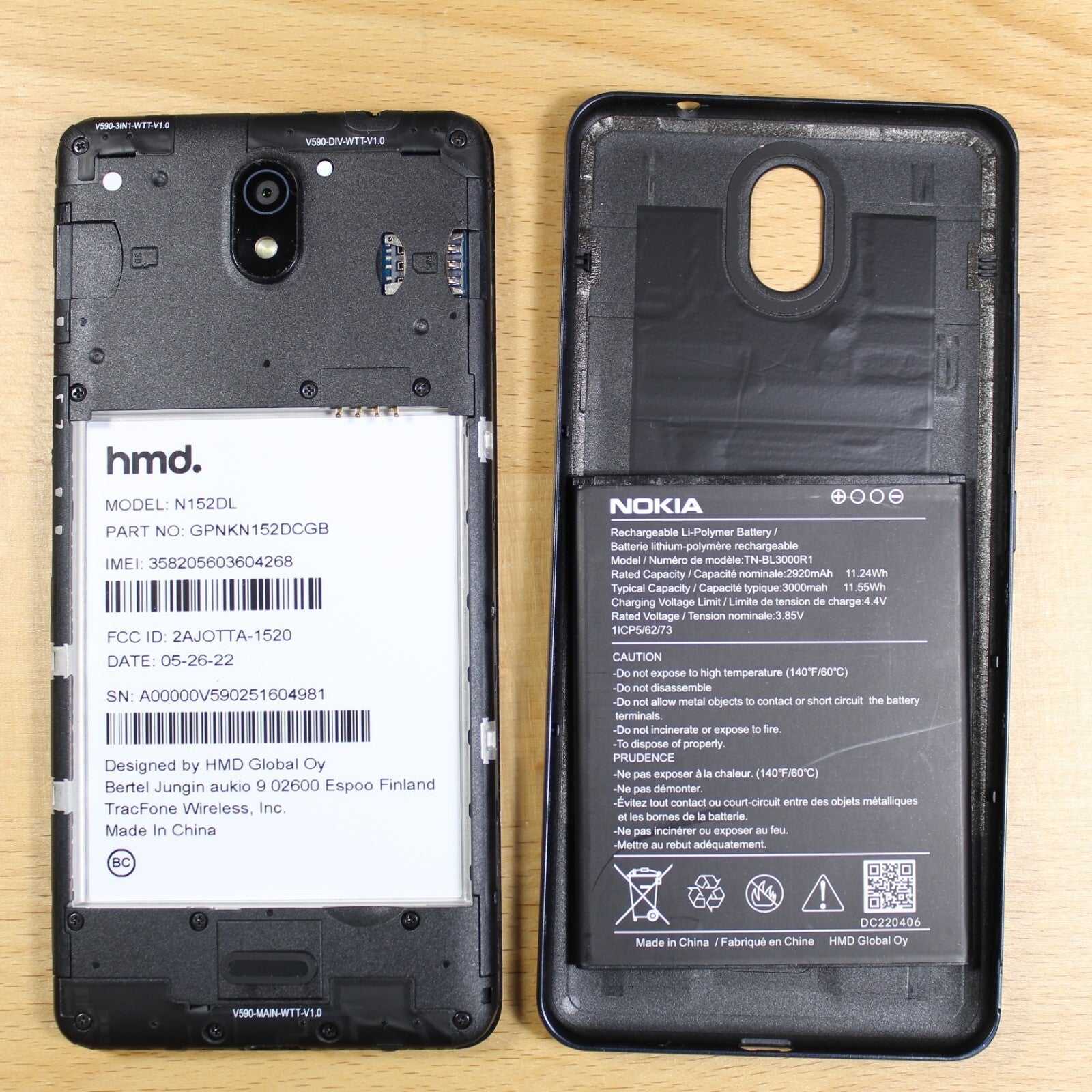 Nokia C100 N152DL TracFone Black Smartphone For Parts #221
