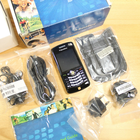 Rare Vintage Blackberry Pearl 8110 Phone Black In Box Collectible Orange Network