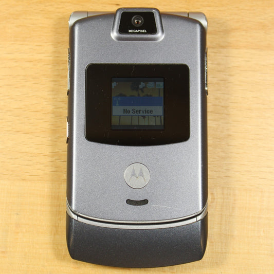 Rare Motorola RAZR V3 Alltel Camera Flip Phone Gray Vintage Collector Piece