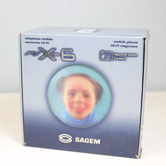 Rare Vintage Sagem myX-6 (TIM) Cellphone Silver International Italian In Box