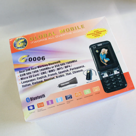 Unlocked World Wide Phone Global Mobile G0006 International DUAL SIM Black