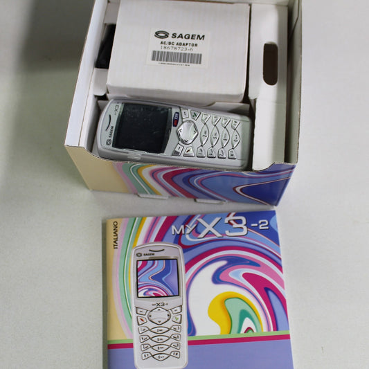 Rare Vintage SAGEM myX3-2 TIM Phone Silver International In Box Collectible