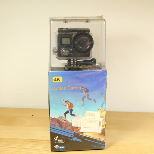 4K Action Camera 24MP Waterproof 30M 170 Degree Angle 2" Screen WiFi Connection