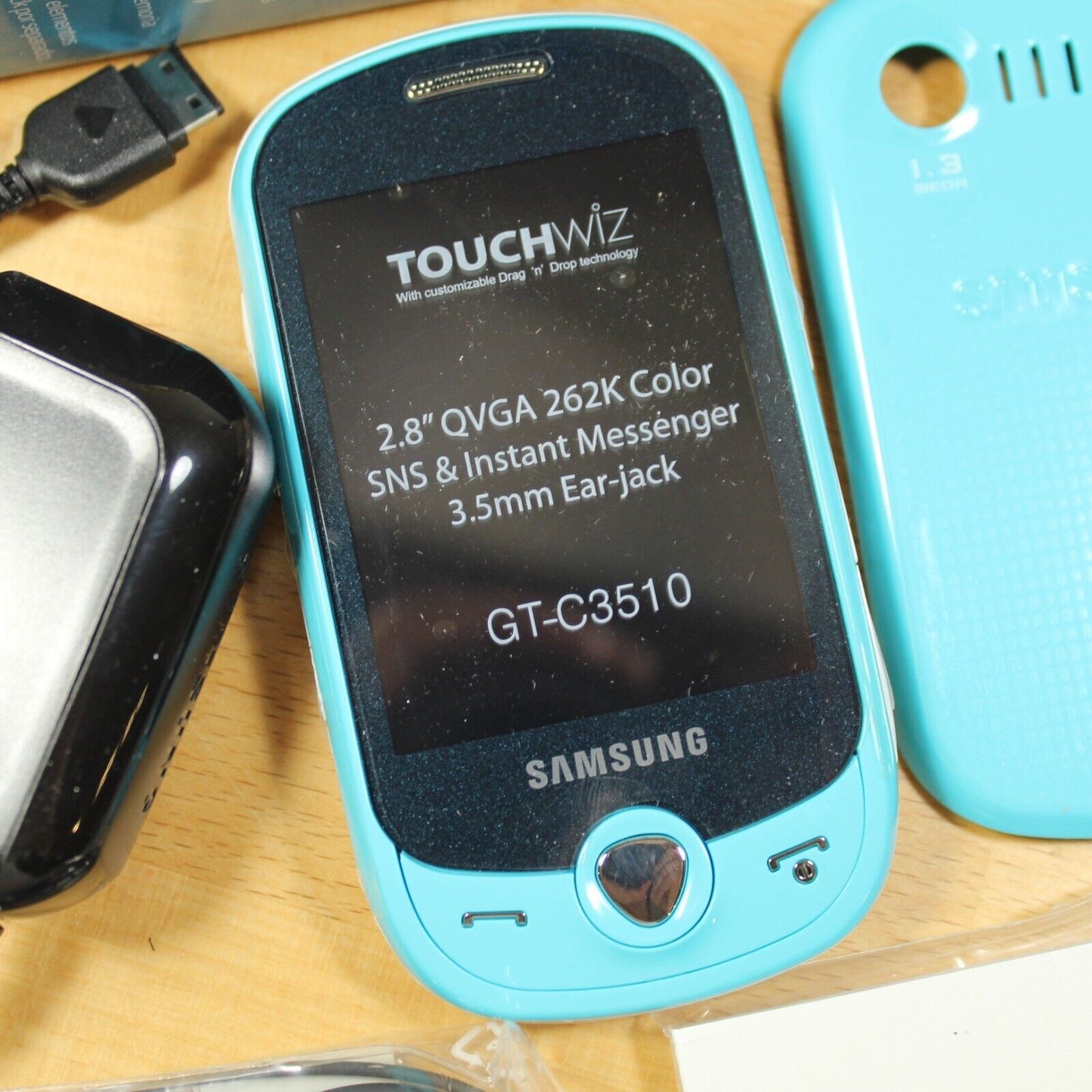 Rare Vintage Samsung GT-C3510 Genoa Sky Blue Smartphone GSM Movistar In Box