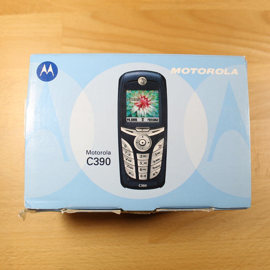Rare Vintage Motorola C390 Phone Blue International In Box Collectible