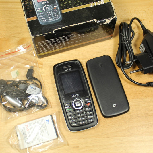 Rare Vintage Zapp Z168 Unlocked Phone Black In Box Collectible Bundle