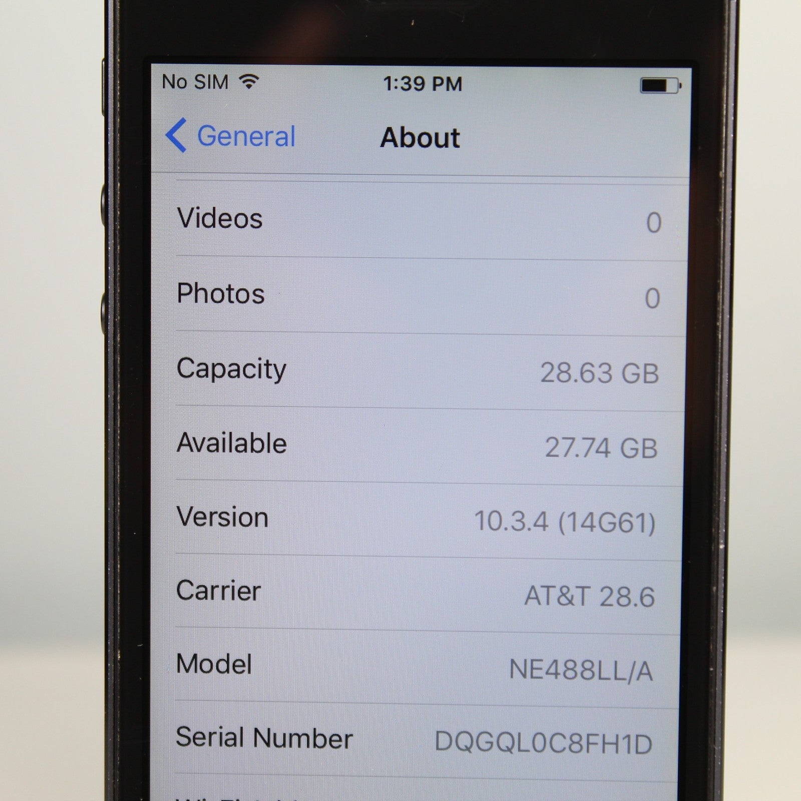 Vintage Apple iPhone 5 A1428 AT&T 4G LTE Smartphone Black 32GB Collectible