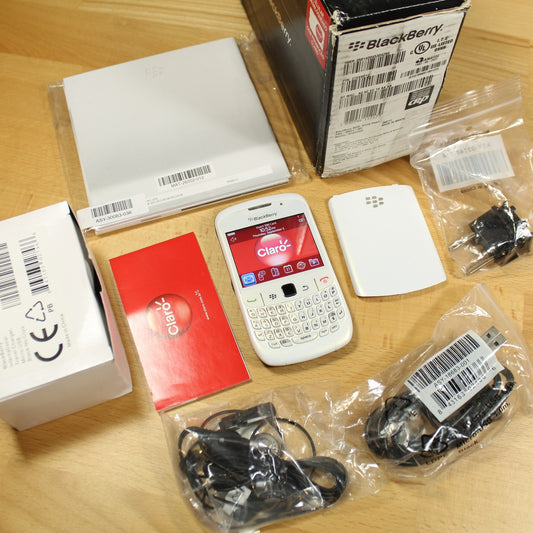 Rare Vintage Blackberry Curve 8520 Phone White In Box Collectible Claro Network