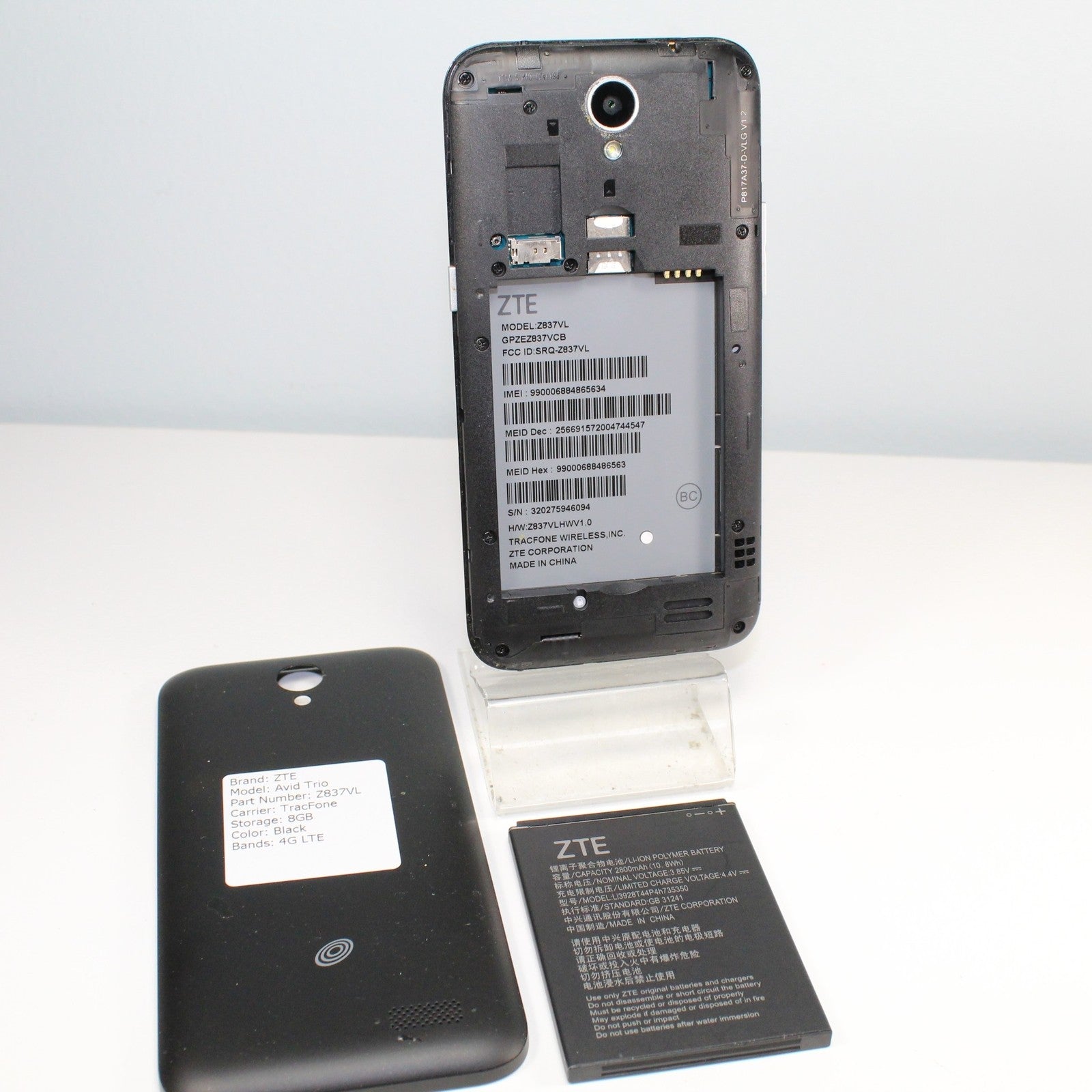 ZTE Avid Trio Z837VL (TracFone) 4G LTE Smartphone - Black, 8GB 