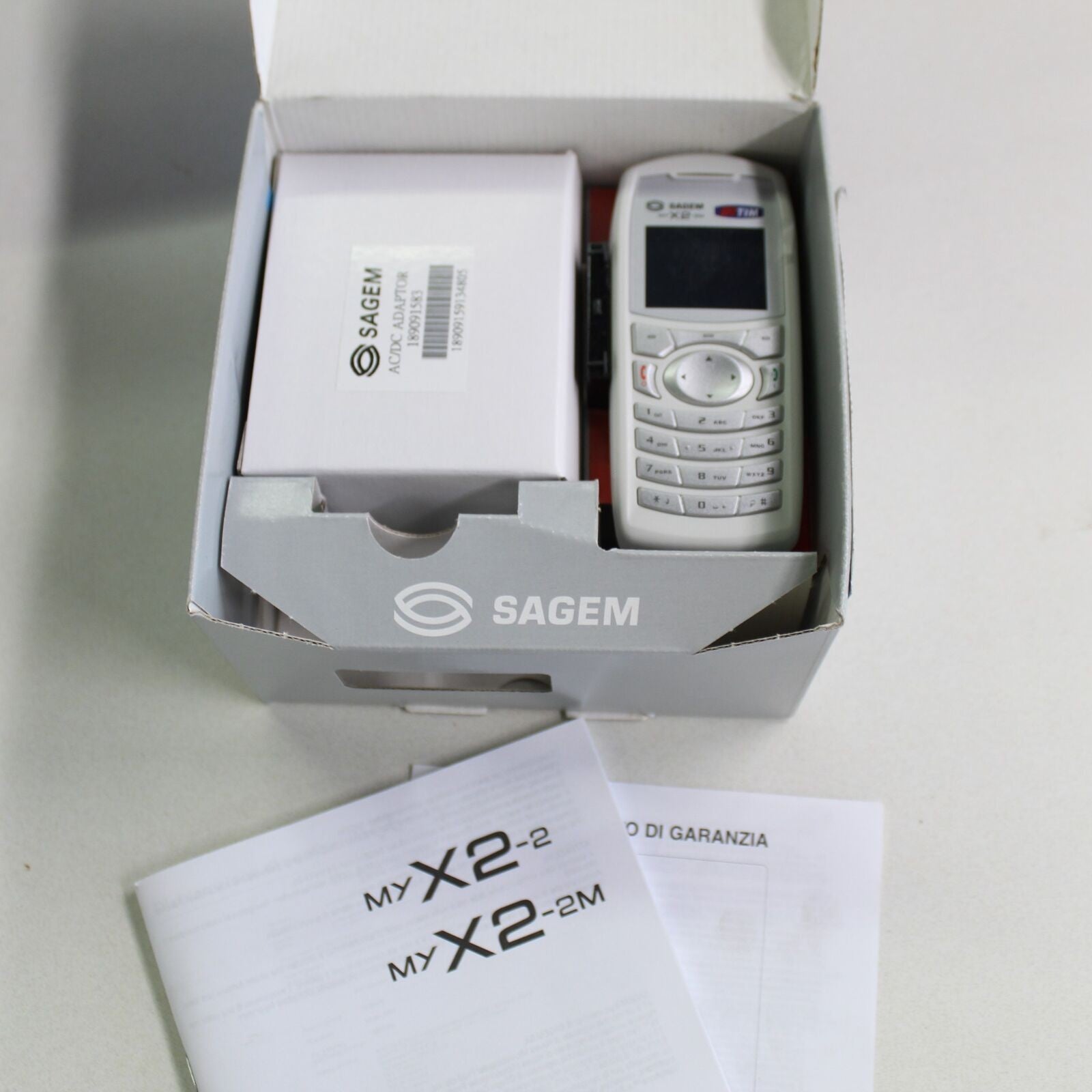 Rare Vintage Sagem my X2-2 TIM Phone Silver International Italian In Box Collect