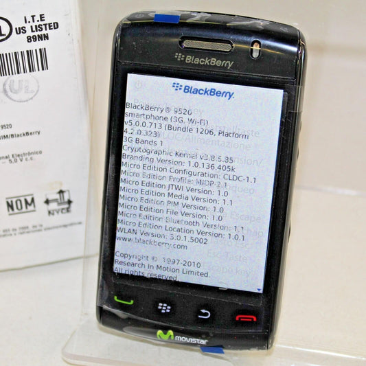 Vintage Blackberry Storm 2 9520 Movistar Smartphone Black 2GB In Box Spanish