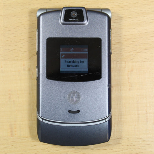 Vintage Motorola RAZR V3 Verizon Gray Cell Phone Good #123