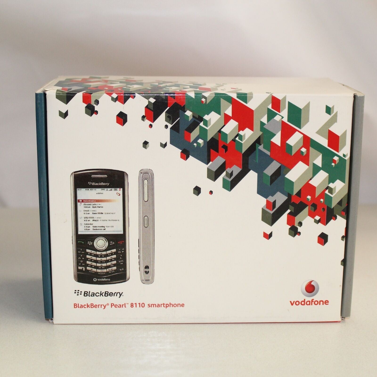 Rare Vintage Blackberry Pearl 8110 Vodafone Phone Black In Box