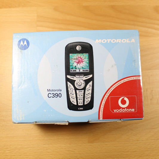 Rare Vintage Motorola C390 Phone Vodafone Blue International In Box Collectible