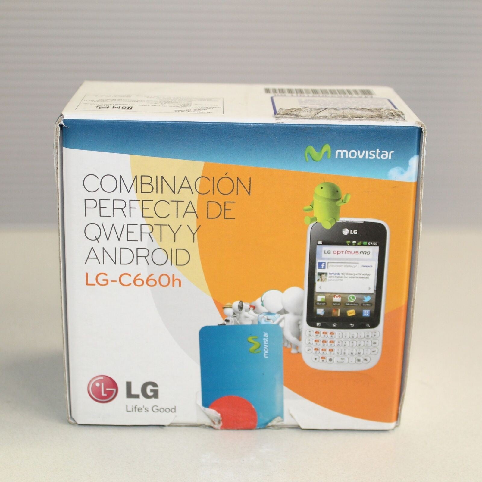 Rare Vintage LG Optimus Pro C660h Movistar White Phone International In Box