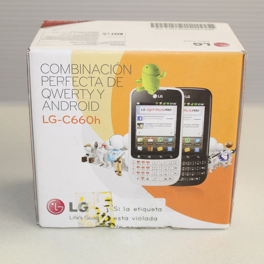 Rare Vintage LG Optimus Pro C660h Unefon White Phone International In Box