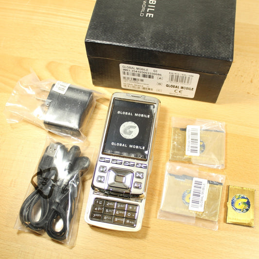 Rare Vintage Global Mobile G3 Unlocked Phone Black In Box Collectible Bundle