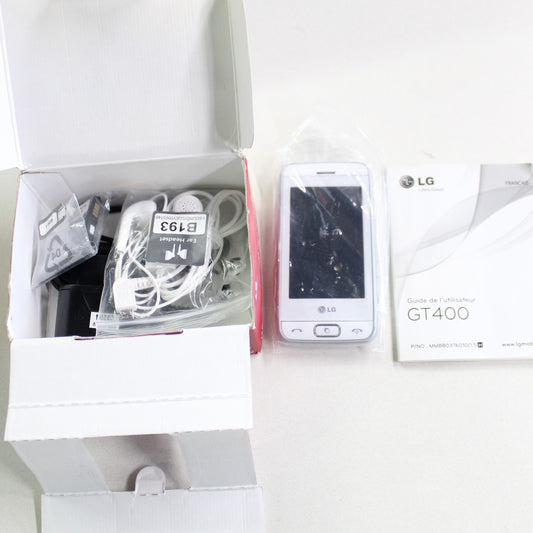 Rare Vintage LG GT400 Viewty Smile White Phone International In Box Collectible
