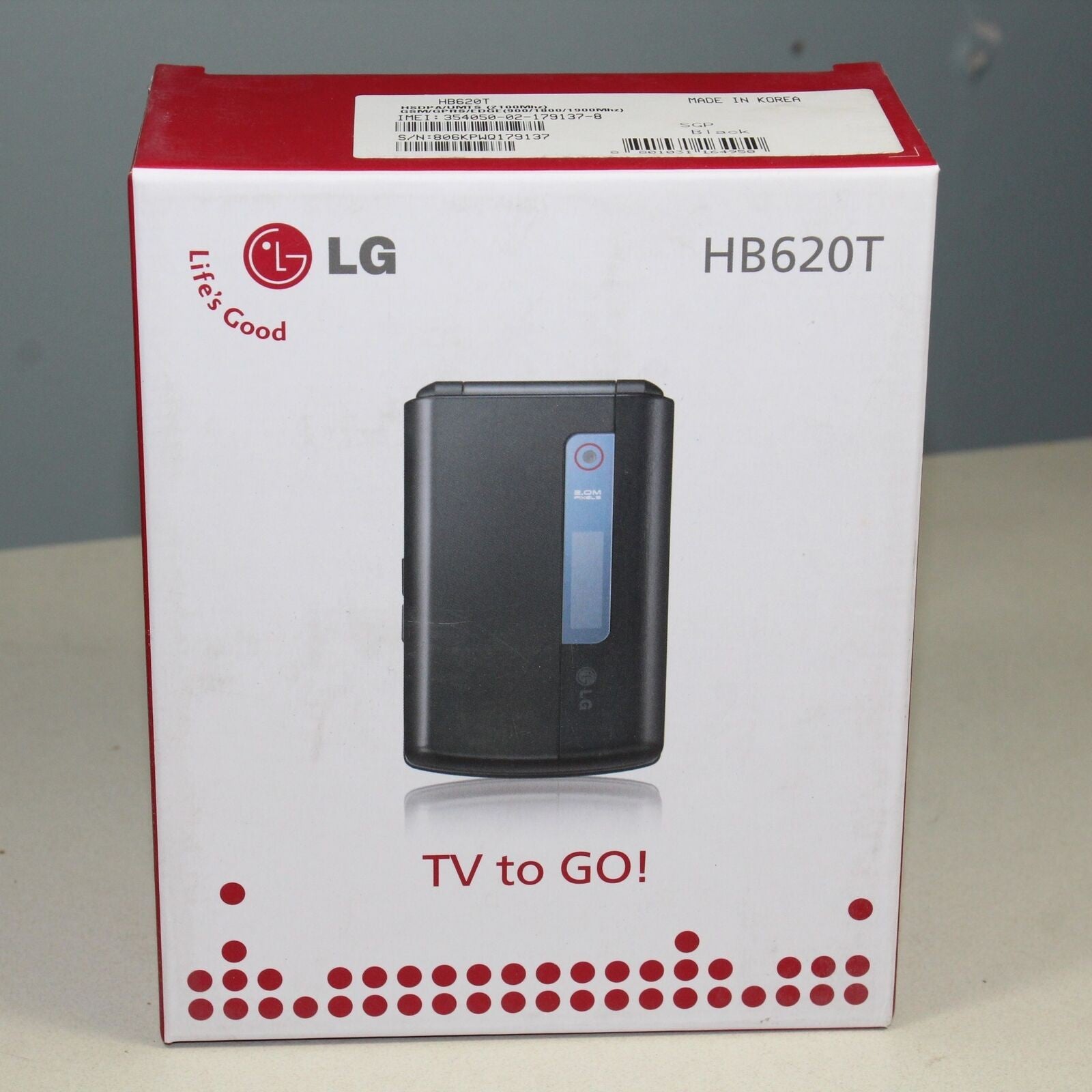 Rare Vintage LG HB620T Unlocked Triband Phone Mobile Television In Box Collect