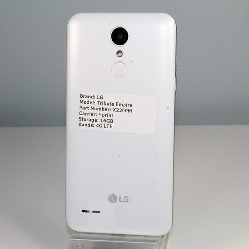 LG Tribute Empire Sprint 4G LTE Smartphone X220PM White 16GB WiFi Camera