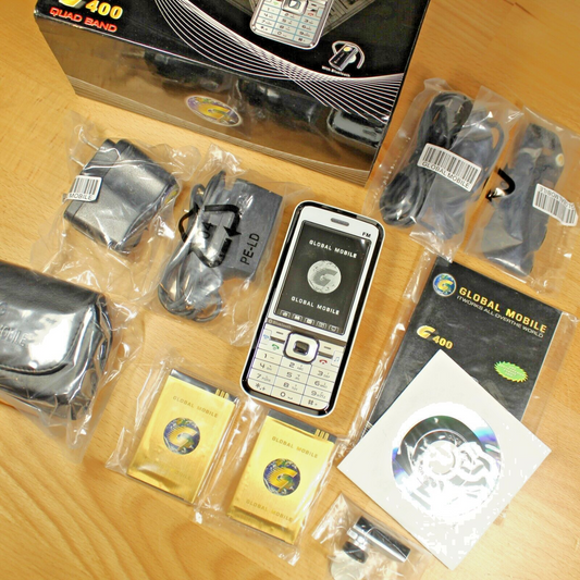 Vintage Unlocked Phone World Wide Global Mobile G400 Quad Band In Box Complete