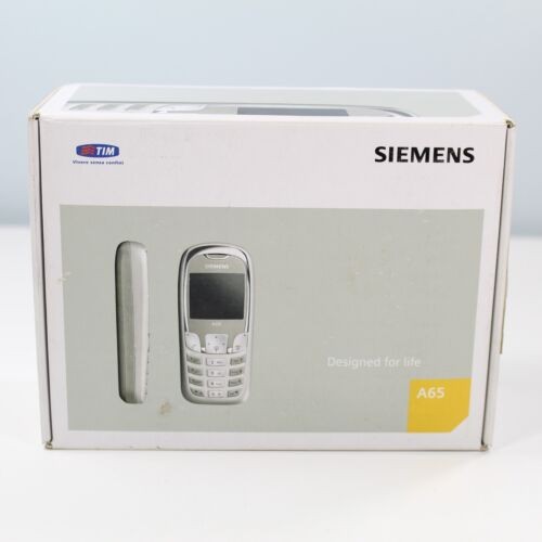 Rare Vintage Siemens A65 TIM Phone Silver 2004 In Box Italian International