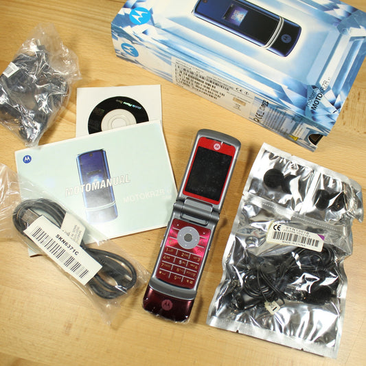 Rare Vintage Motorola RAZR K1 Red Phone International In Box Collectible