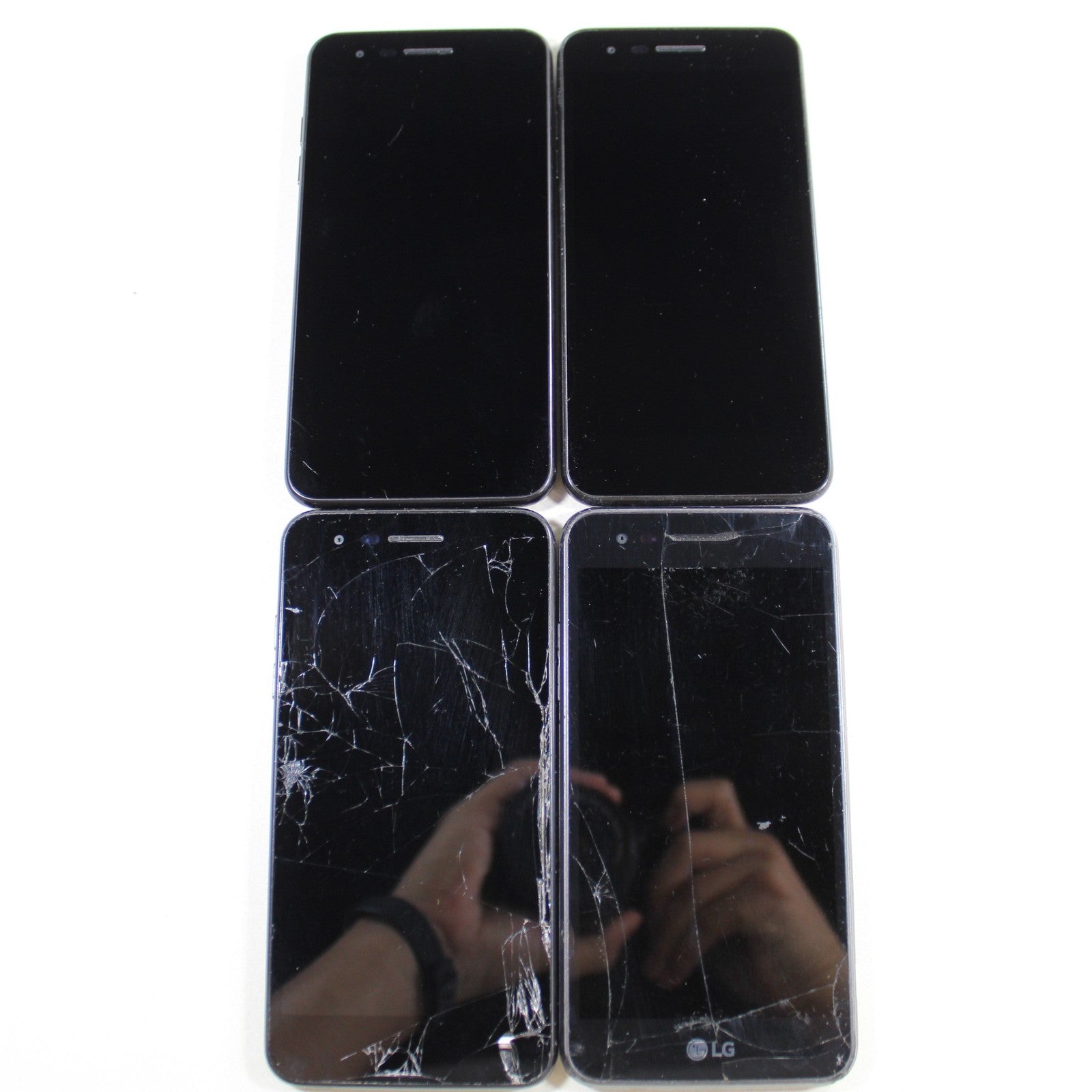 Vintage LG Fortune 2 GSM Smartphone Black Lot of 4 For Parts Asis