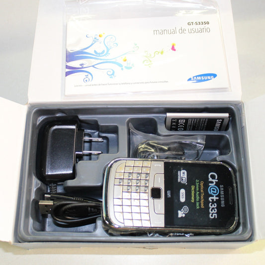 Rare Vintage Samsung Ch@t 335 GT-S3350 Movistar Phone Champagne Gold In Box