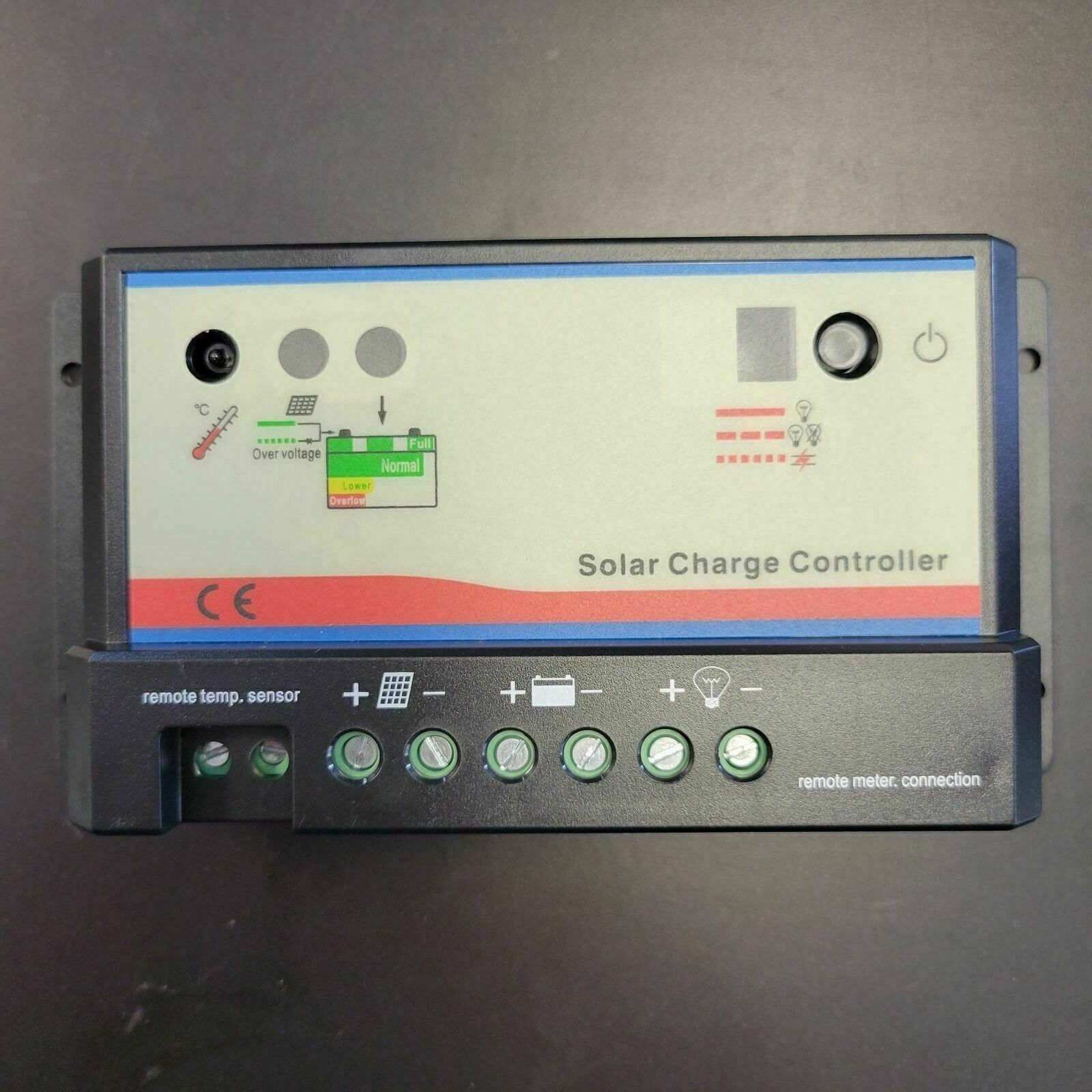 10A 20A Solar Controller Remote Meter 12V/24V LCD Display RV Camper