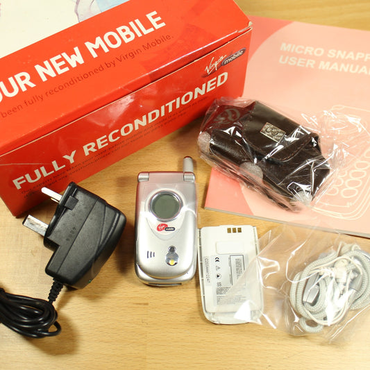 Rare Vintage Micro Snapper Virgin Mobile Phone International In Box Collectible