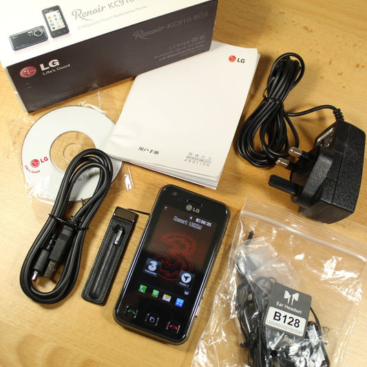 Vintage Rare LG Renoir KC910i Black Phone International In Box Complete