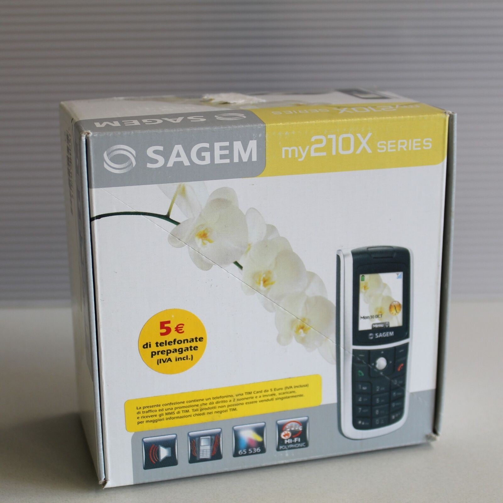 Rare Vintage Sagem my210x my212x TIM Phone Silver International Italian In Box