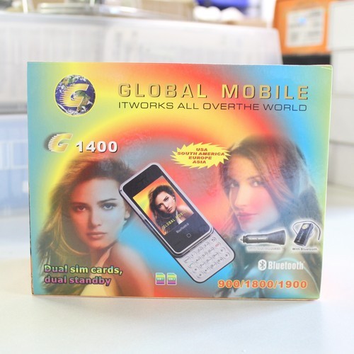Unlocked World Wide Phone Global Mobile G1400 International Dual Sim In Box