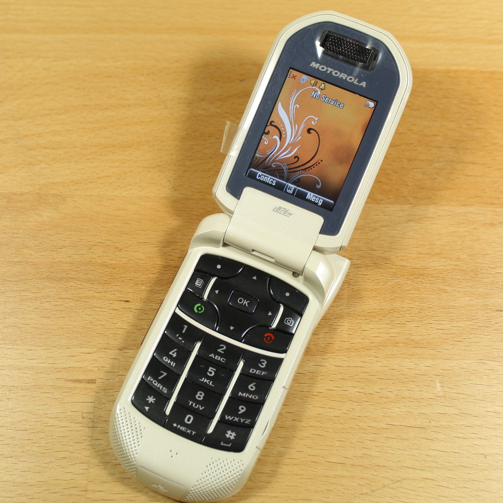 Rare Vintage Motorola i876W Telus Nextel iDen Phone White Direct Talk Radio