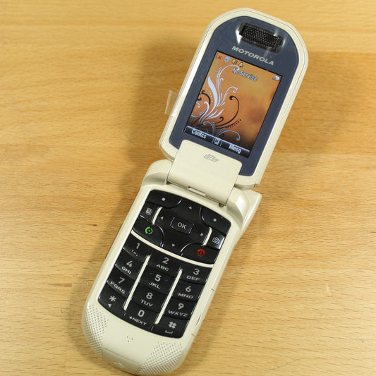Rare Vintage Motorola i876W Telus Nextel iDen Phone White Direct Talk Radio