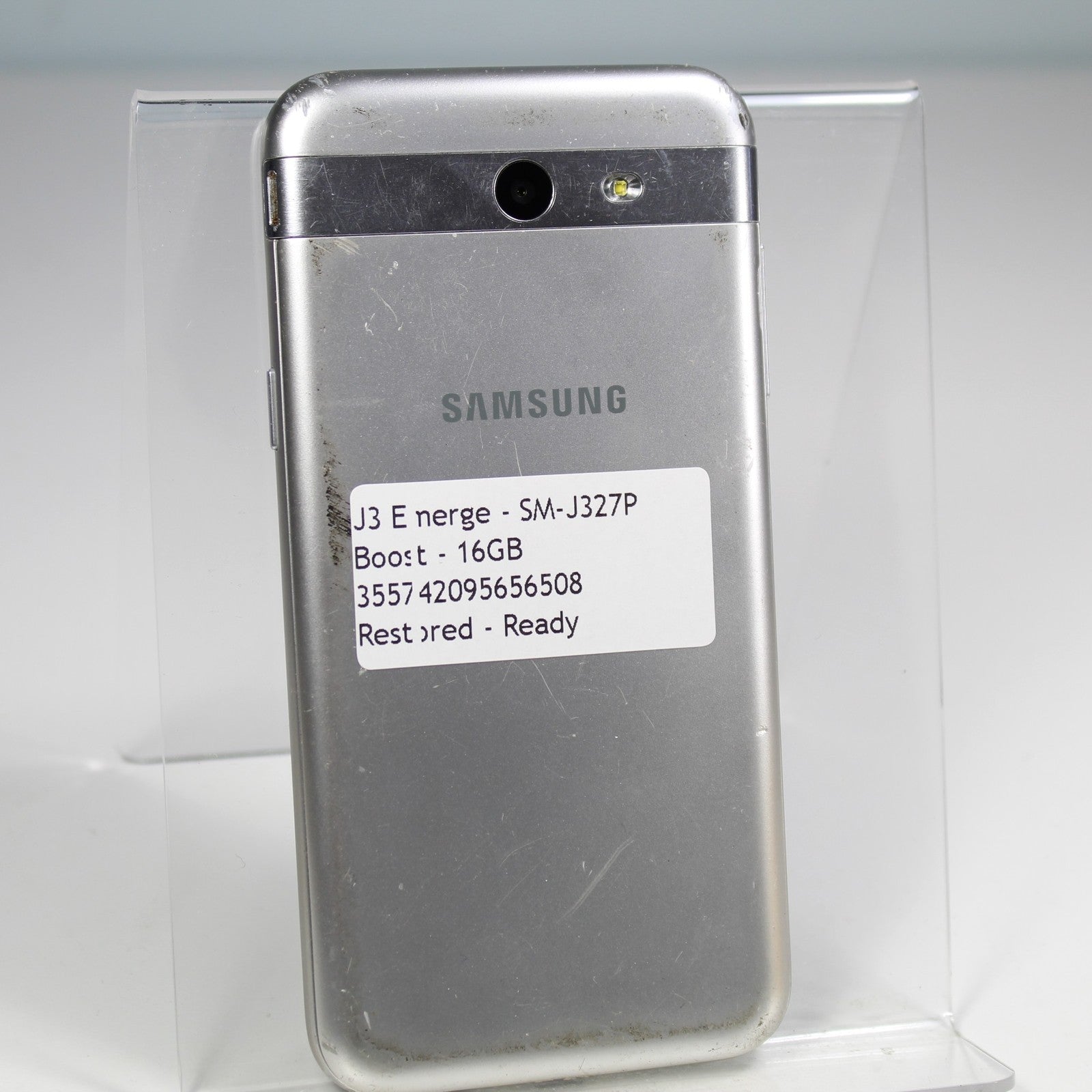 Samsung Galaxy J3 Emerge J327P Boost Smartphone 4G LTE Silver 16GB For Parts