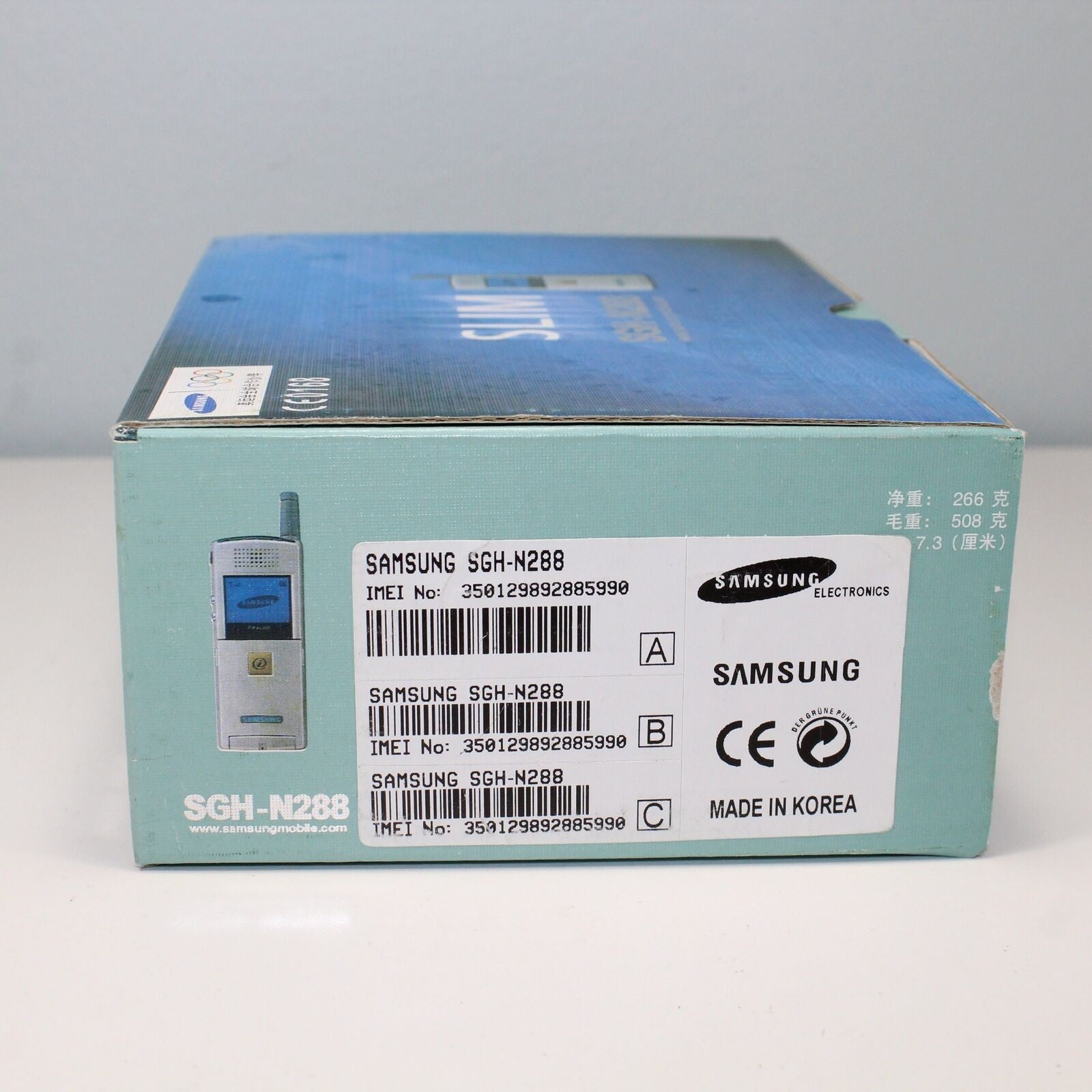 Rare Vintage Samsung SGH-N288 SLIM Olympics Blue Phone In Box International