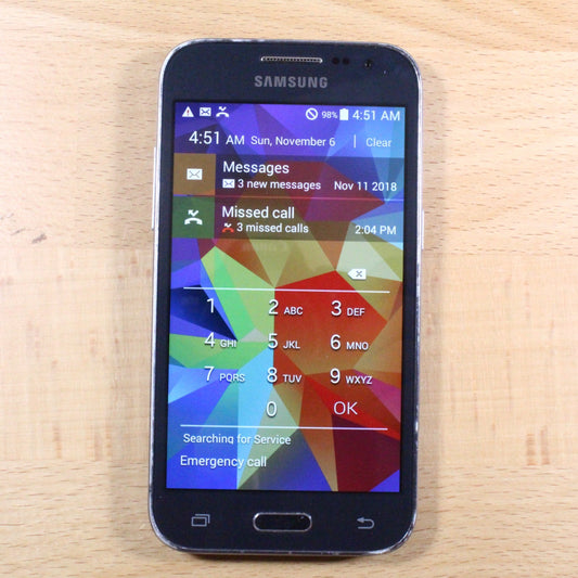 Samsung Galaxy Core Prime SM-S820L Tracfone Gray Smartphone For Parts #343